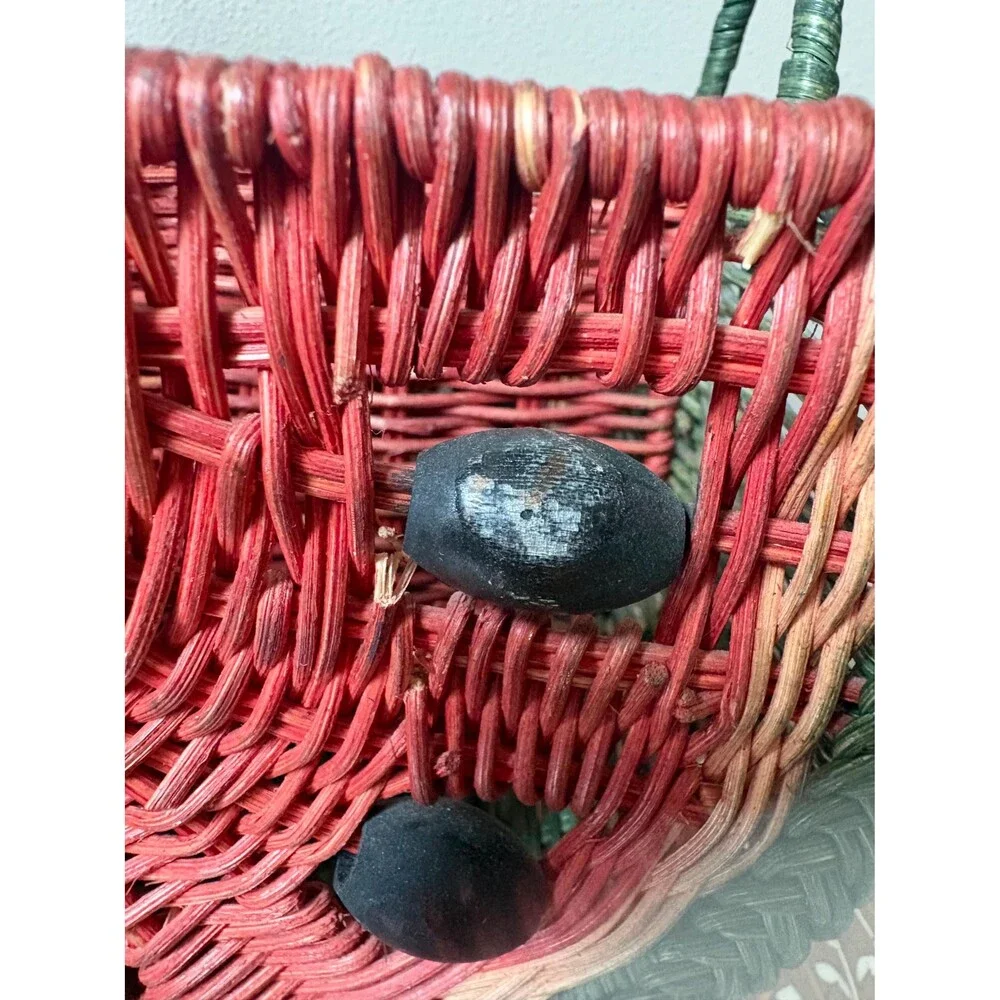Vintage Wicker Watermelon Utensil Basket